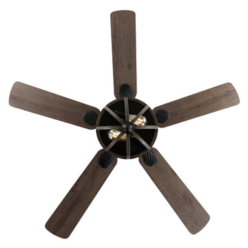 Jasper 52" Farmhouse Industrial Iron Dome Shade LED Ceiling Fan With Remote - JONATHAN Y
